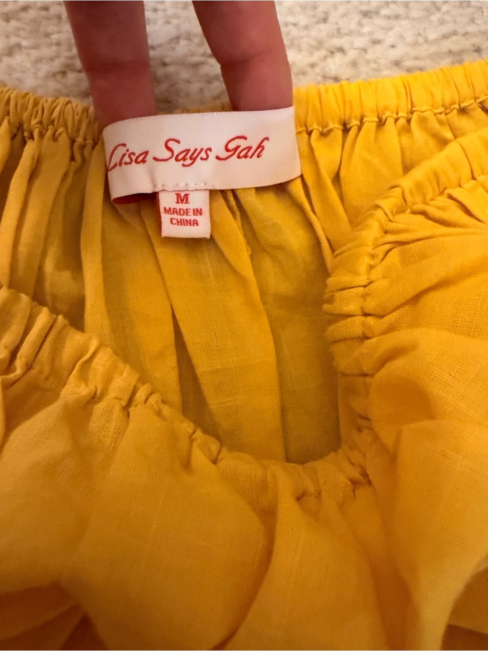 NWOT 100% cotton Lisa Says Gah yellow Avery midi skirt medium - Picture 4 of 6